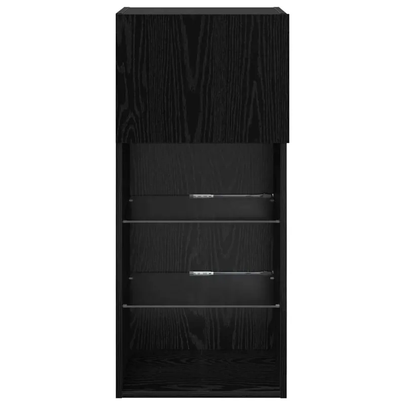 Sieniniai televizorių spintelės su LED 2 pcs Juodas ąžuolas