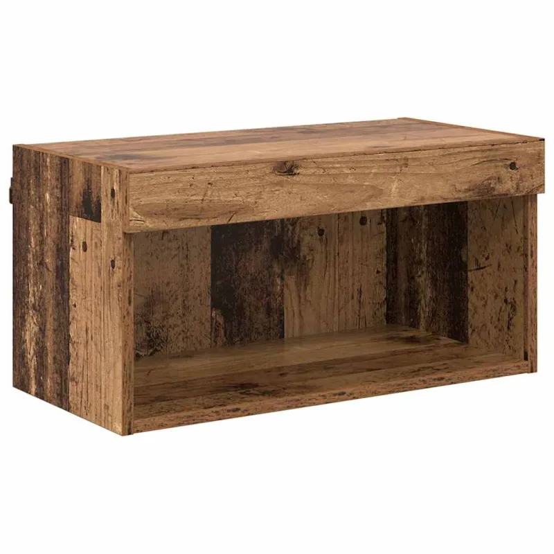 TV spintelių komplektas su LED Senovinis medis 60 x 30 x 30 cm