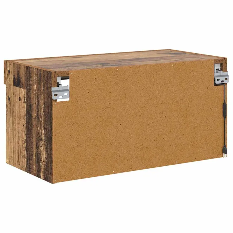 TV spintelių komplektas su LED Senovinis medis 60 x 30 x 30 cm