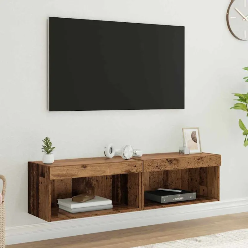 TV spintelių komplektas 2 pcs Senovinis medis 60 x 30 x 30 cm