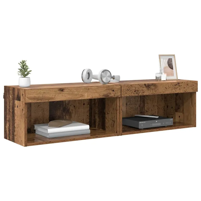 TV spintelių komplektas 2 pcs Senovinis medis 60 x 30 x 30 cm