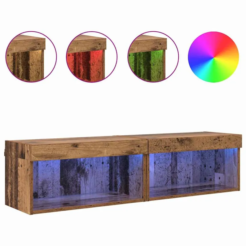 TV spintelių komplektas 2 pcs Senovinis medis 60 x 30 x 30 cm