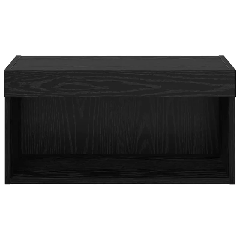 TV spintelių komplektas su LED Juodas ąžuolas 60 x 30 x 30 cm