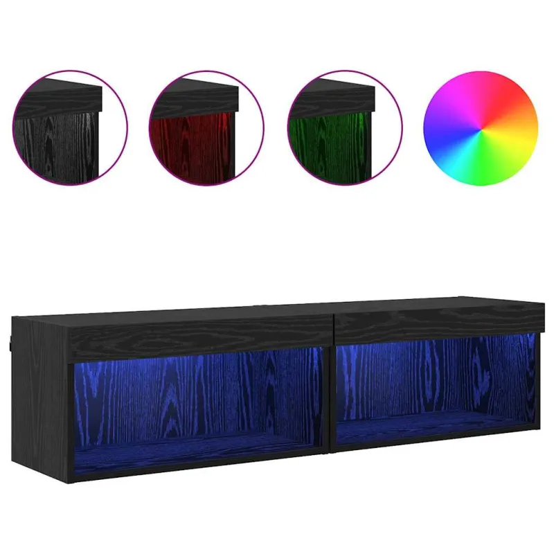 TV spintelių komplektas 2 pcs Juodas ąžuolas 60 x 30 x 30 cm