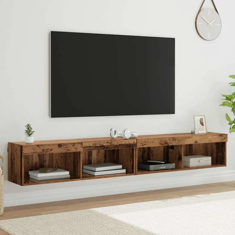 TV spintelių komplektas 2 pcs Senas medis 100 x 30 x 30 cm