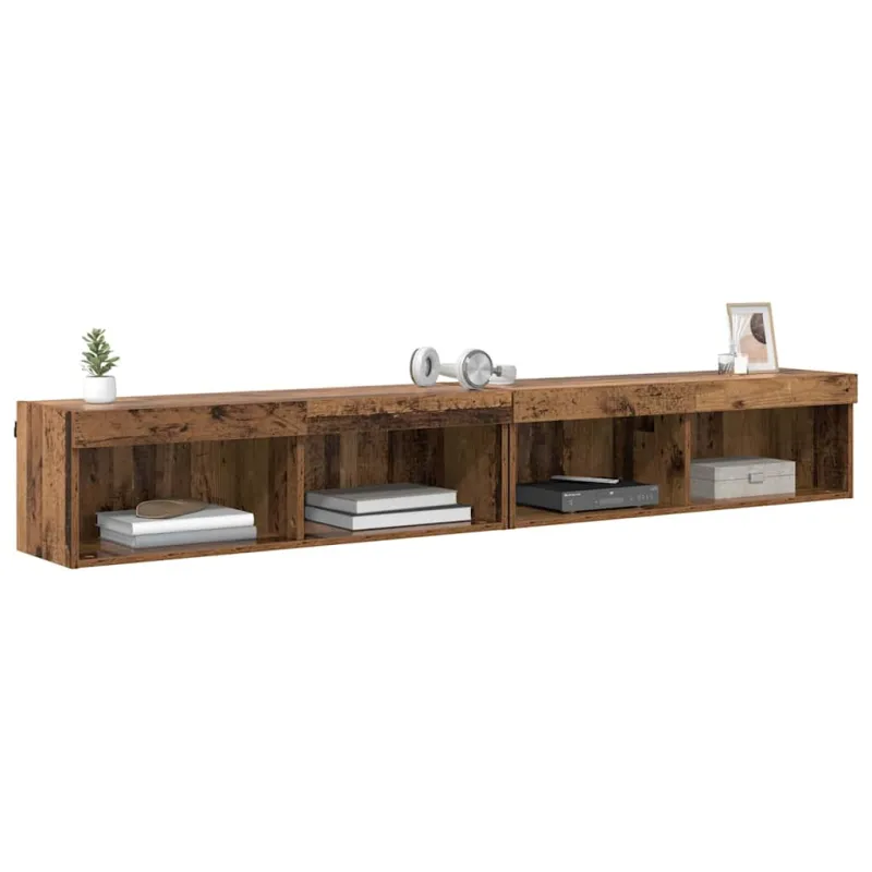 TV spintelių komplektas 2 pcs Senas medis 100 x 30 x 30 cm