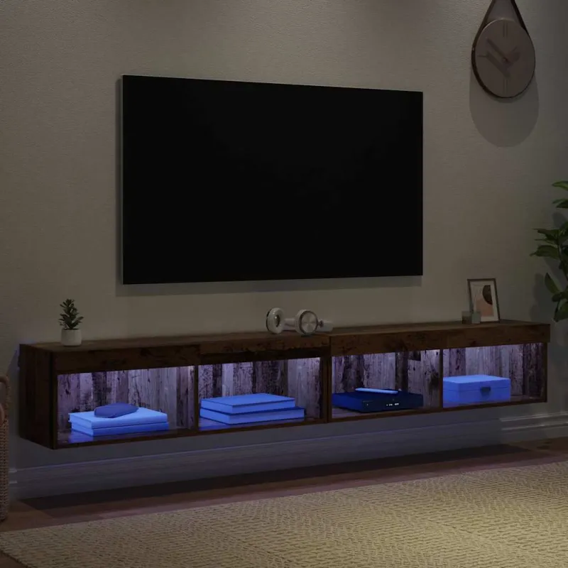 TV spintelių komplektas 2 pcs Senas medis 100 x 30 x 30 cm