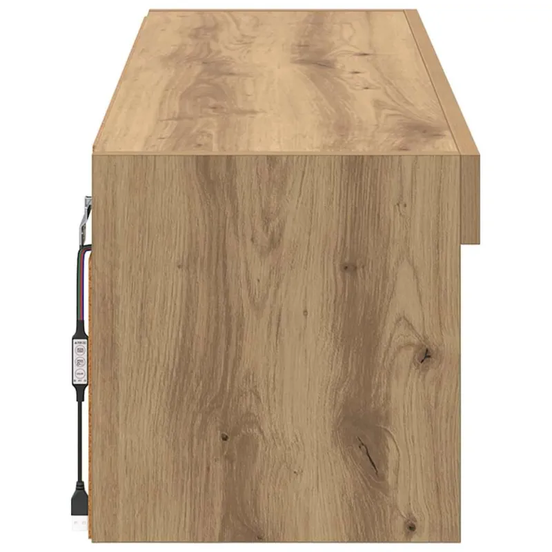 TV sieninė spintelė su LED Amatininkų ąžuolas 100 x 30 x 30 cm