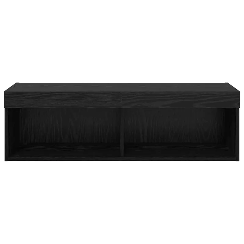 TV sieninė spintelė su LED Juodas ąžuolas 100 x 30 x 30 cm