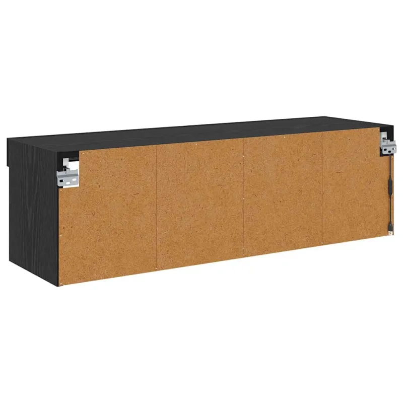 TV sieninė spintelė su LED Juodas ąžuolas 100 x 30 x 30 cm