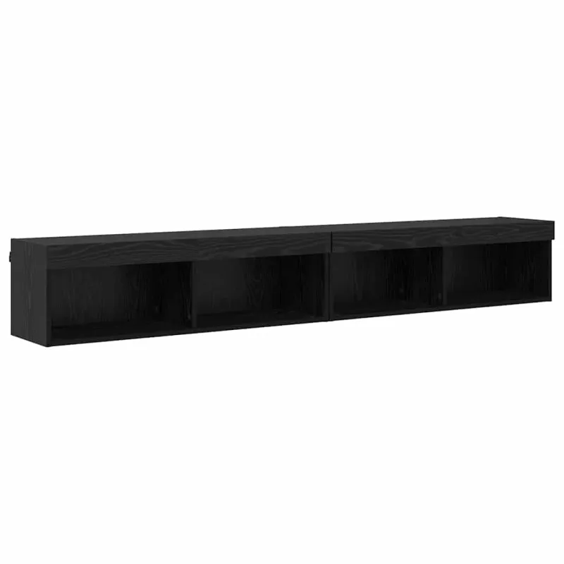 TV spintelių komplektas 2 pcs Juodas ąžuolas 100 x 30 x 30 cm