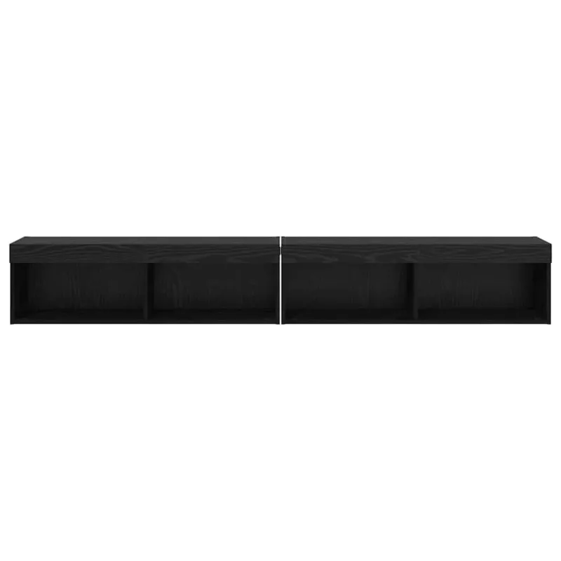 TV spintelių komplektas 2 pcs Juodas ąžuolas 100 x 30 x 30 cm