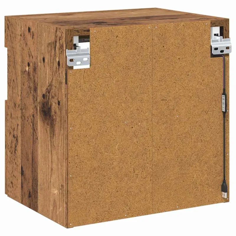 TV sieninė spintelė su LED Senovinis medis 40 x 30 x 40 cm