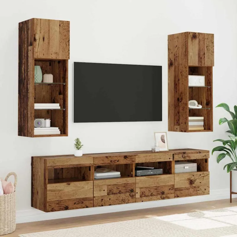 TV sieniniai spintelės 2 pcs Senovinis medis 40 x 30 x 40 cm