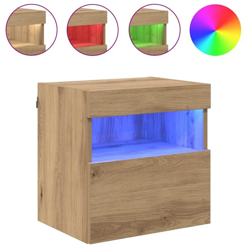 TV sieninė spintelė su LED Amatininkų ąžuolas 40 x 30 x 40 cm