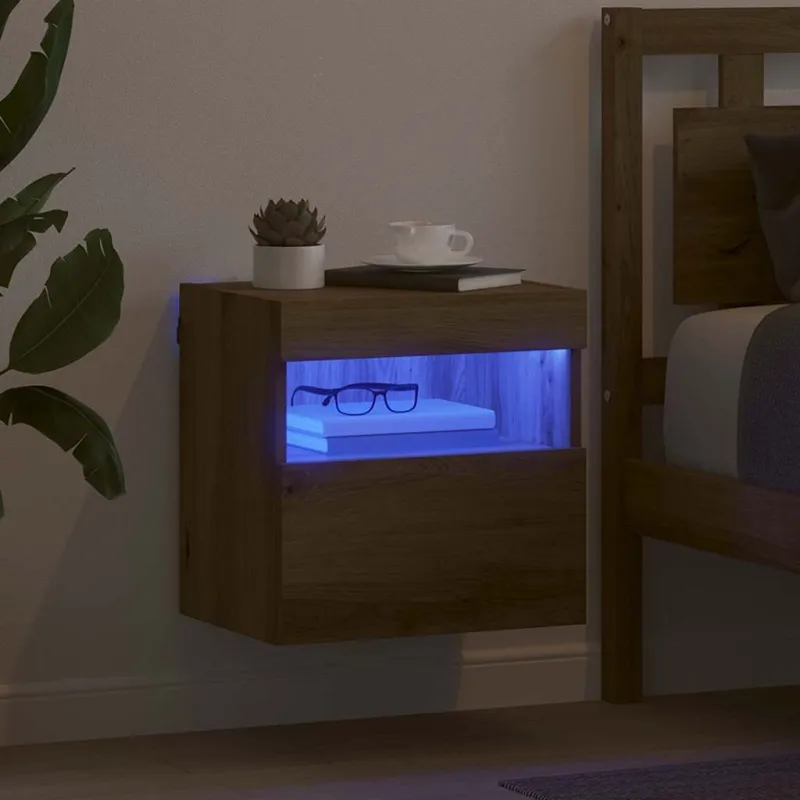 TV sieninė spintelė su LED Amatininkų ąžuolas 40 x 30 x 40 cm