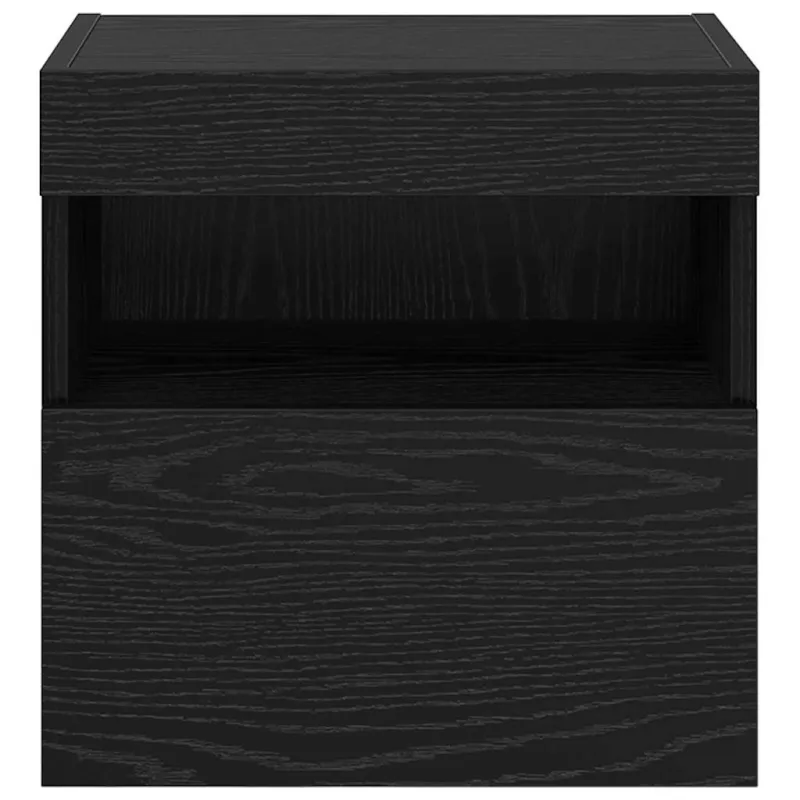 TV sieninė spintelė su LED Juodas ąžuolas 40 x 30 x 40 cm