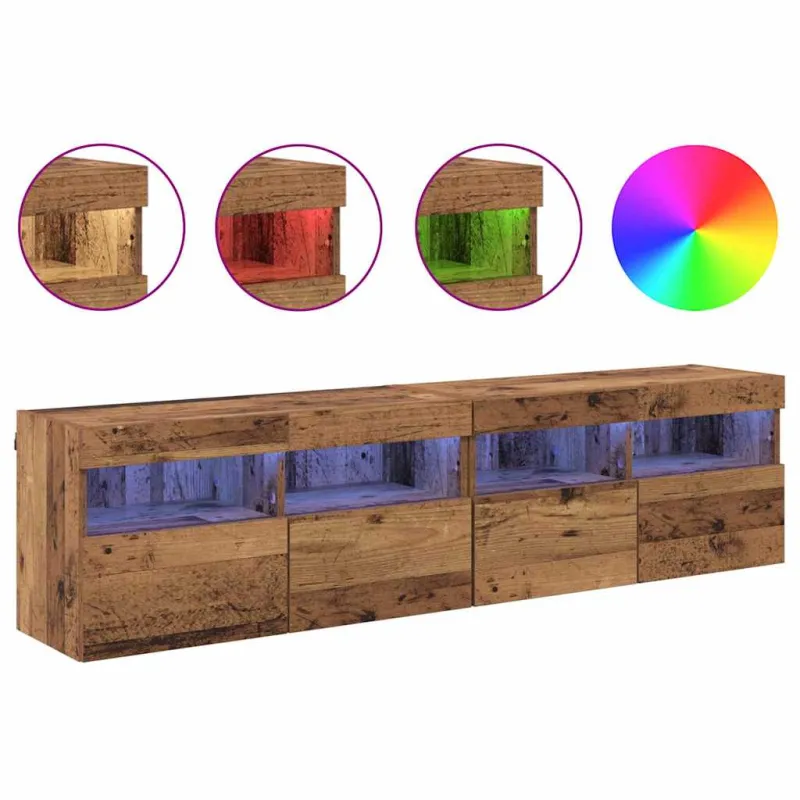 TV sieniniai spintelės 2 pcs Senovinis medis 80 x 30 x 40 cm