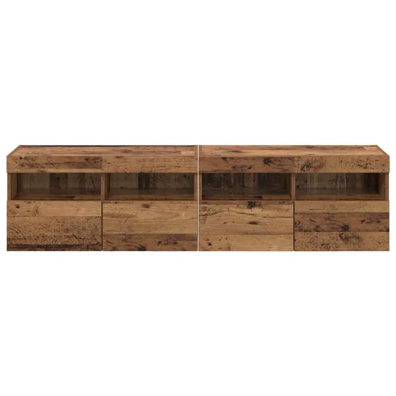 TV sieniniai spintelės 2 pcs Senovinis medis 80 x 30 x 40 cm