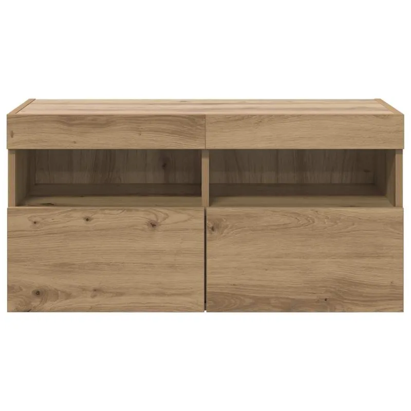TV sieninė spintelė su LED Amatininkų ąžuolas 80 x 30 x 40 cm