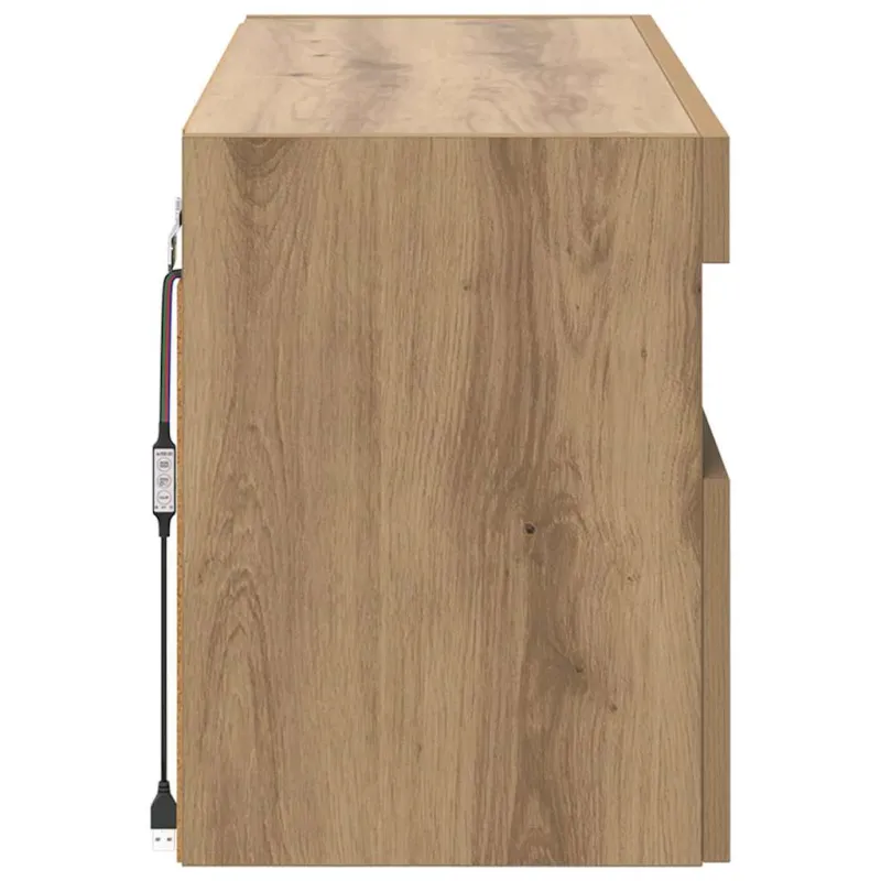TV sieninė spintelė su LED Amatininkų ąžuolas 80 x 30 x 40 cm