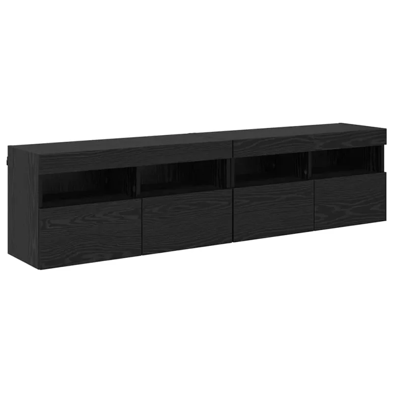 TV sieniniai spintelės 2 pcs Juodas ąžuolas 80 x 30 x 40 cm