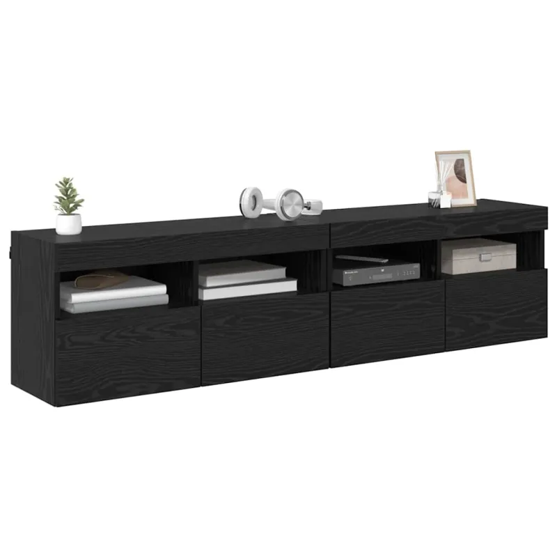 TV sieniniai spintelės 2 pcs Juodas ąžuolas 80 x 30 x 40 cm