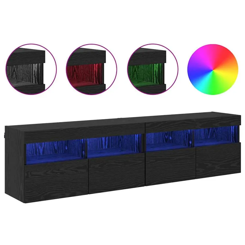 TV sieniniai spintelės 2 pcs Juodas ąžuolas 80 x 30 x 40 cm