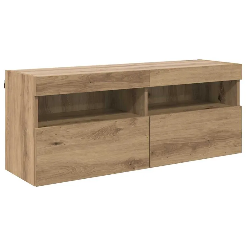 TV sieninė spintelė su LED Amatininkų ąžuolas 100 x 30 x 40 cm