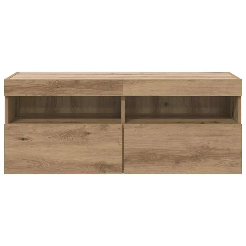 TV sieninė spintelė su LED Amatininkų ąžuolas 100 x 30 x 40 cm
