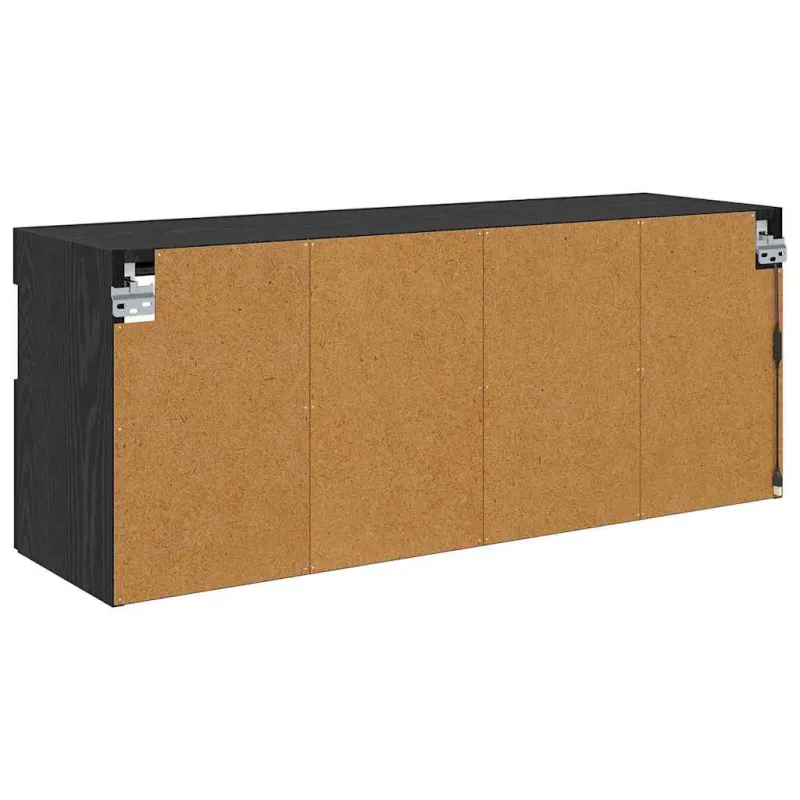 TV sieninė spintelė su LED Juodas ąžuolas 100 x 30 x 40 cm