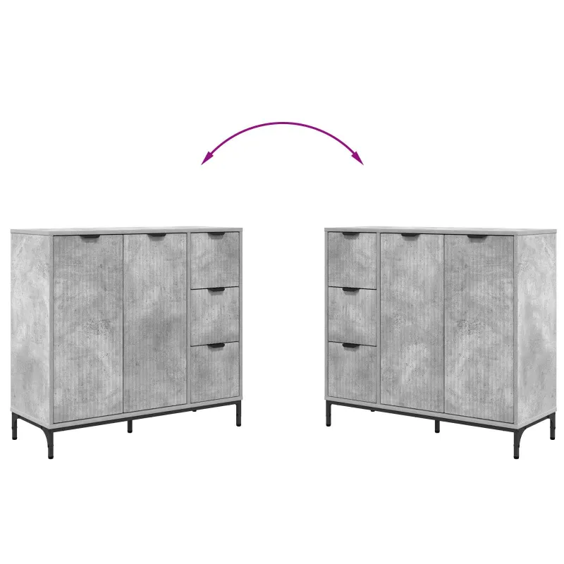 Kabalas Betono pilka 89,5 x 33 x 82 cm Apdirbta mediena