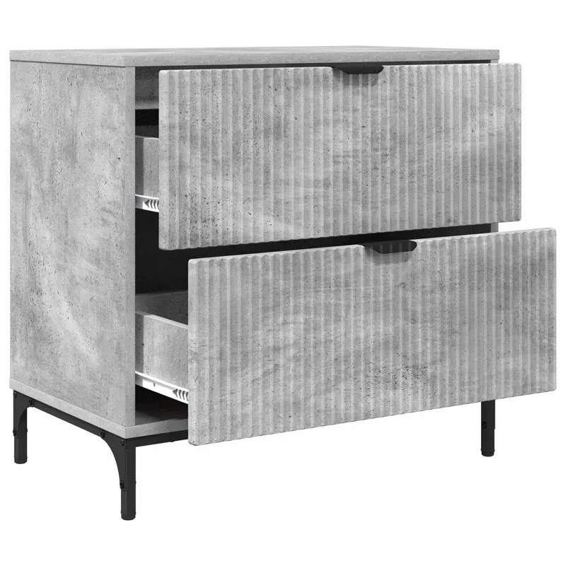 Naktinis staliukas su stalčių Betono pilka 63.5 x 36 x 61 cm