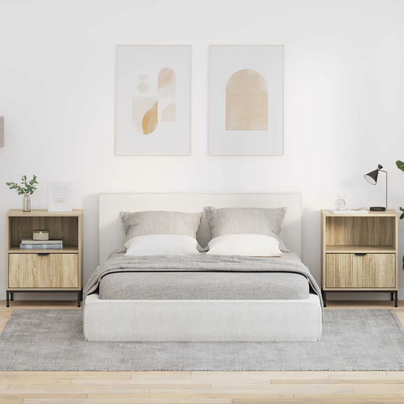 Šalia lovos spintelė 2 pcs Sonoma ąžuolas 49 x 36 x 61 cm