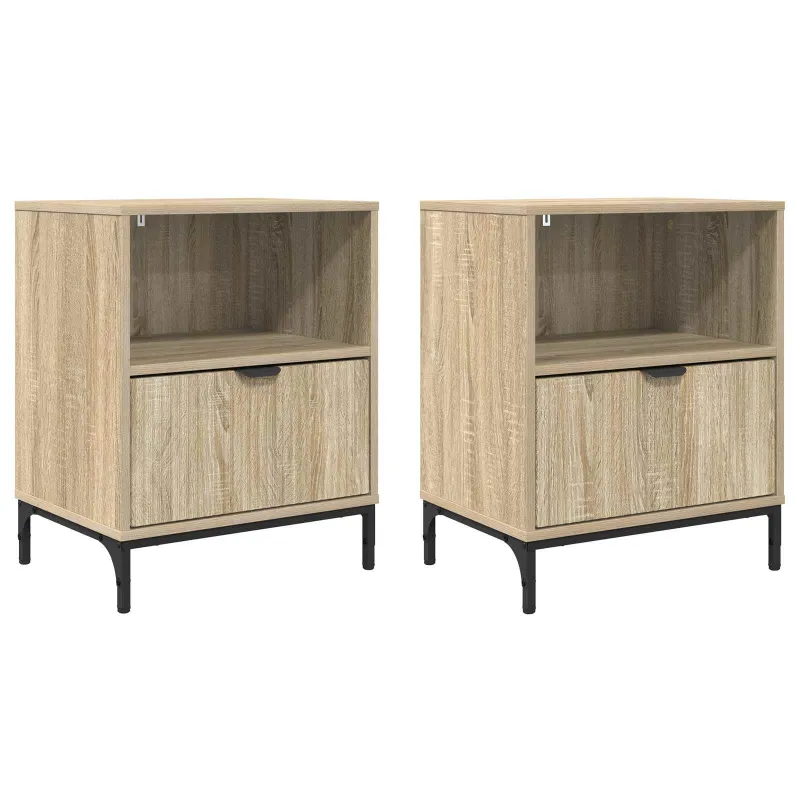 Šalia lovos spintelė 2 pcs Sonoma ąžuolas 49 x 36 x 61 cm