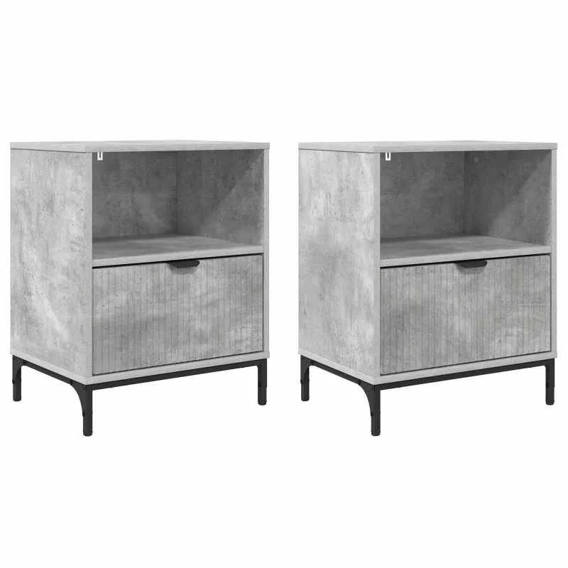 Šalia lovos spintelė 2 pcs Betono pilka 49 x 36 x 61 cm