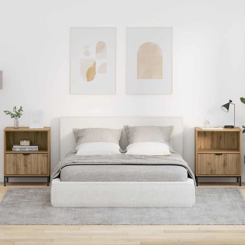 Šalia lovos spintelė 2 pcs artisano ąžuolo 49 x 36 x 61 cm