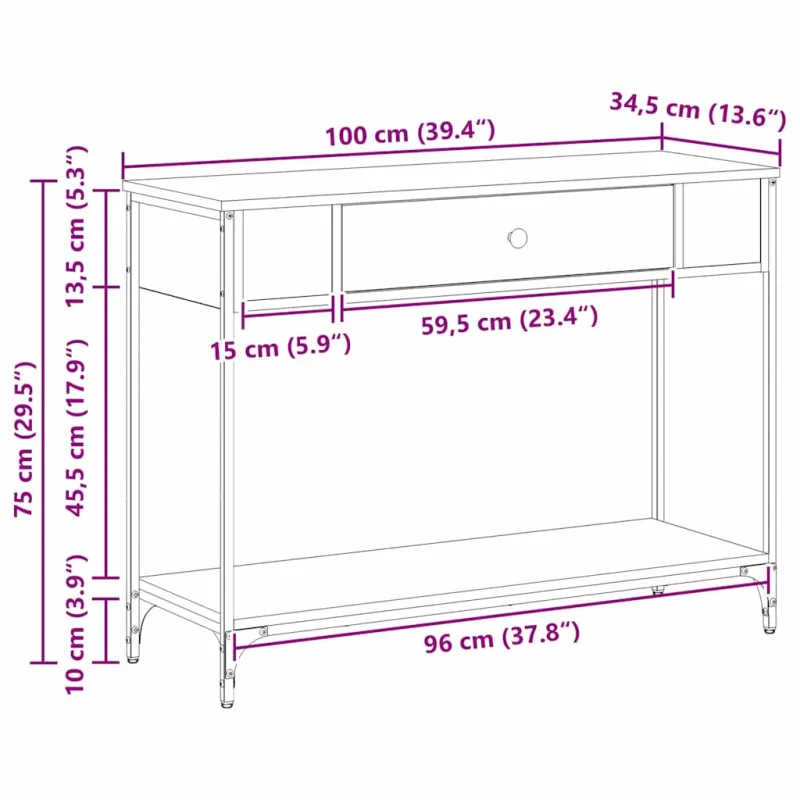Konsolinis stalas Kita Sena mediena 100 x 34.5 x 75 cm
