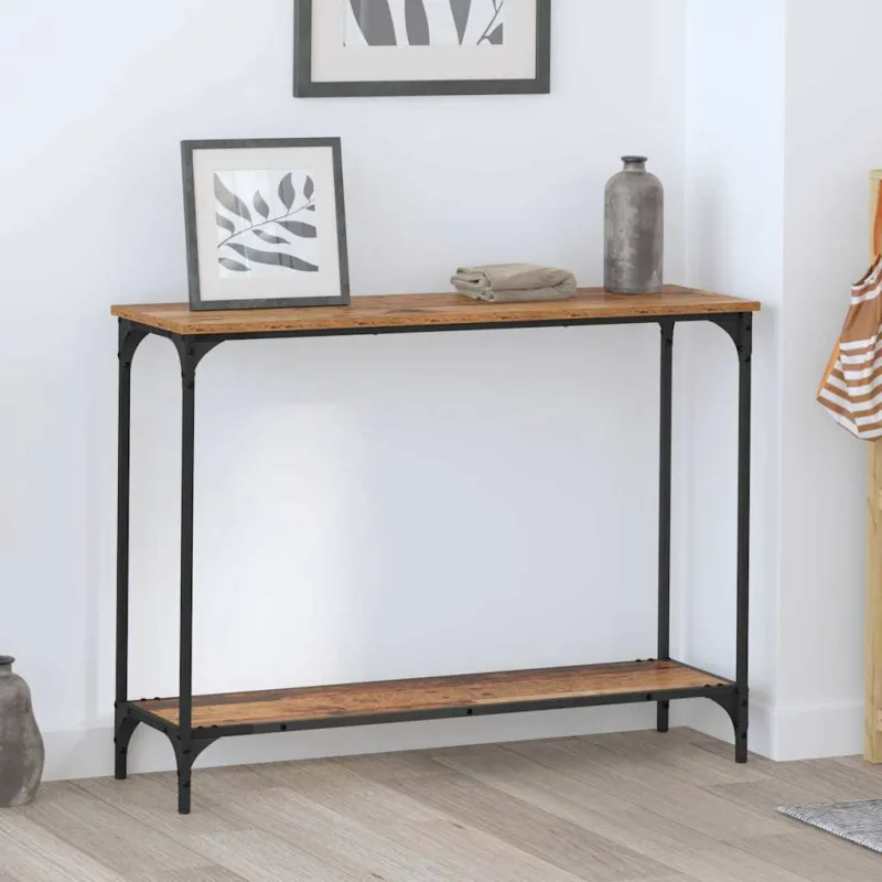 Konsolinis stalas su lentyna Sena mediena 101 x 30.5 x 75 cm