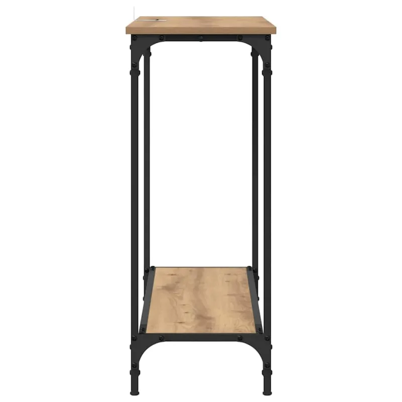 Konsolinis stalas su lentyna artisano ąžuolo 101 x 30.5 x 75 cm