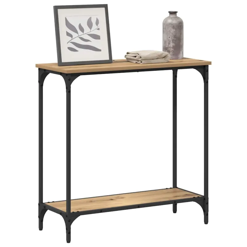 Konsolinis stalas su lentyna artisano ąžuolo 75 x 30.5 x 75 cm