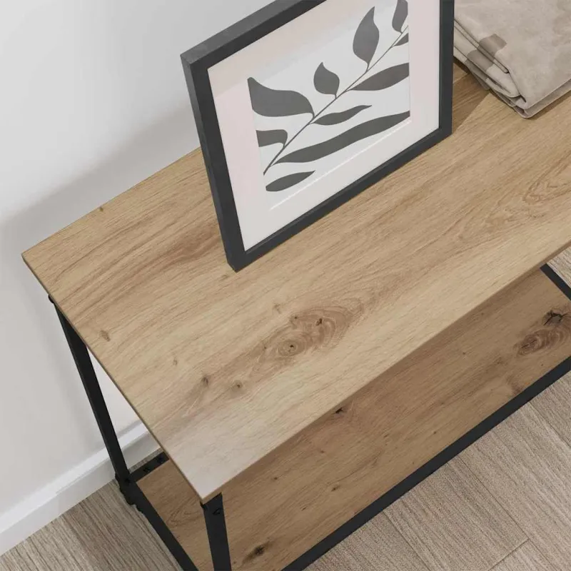 Konsolinis stalas su lentyna artisano ąžuolo 75 x 30.5 x 75 cm