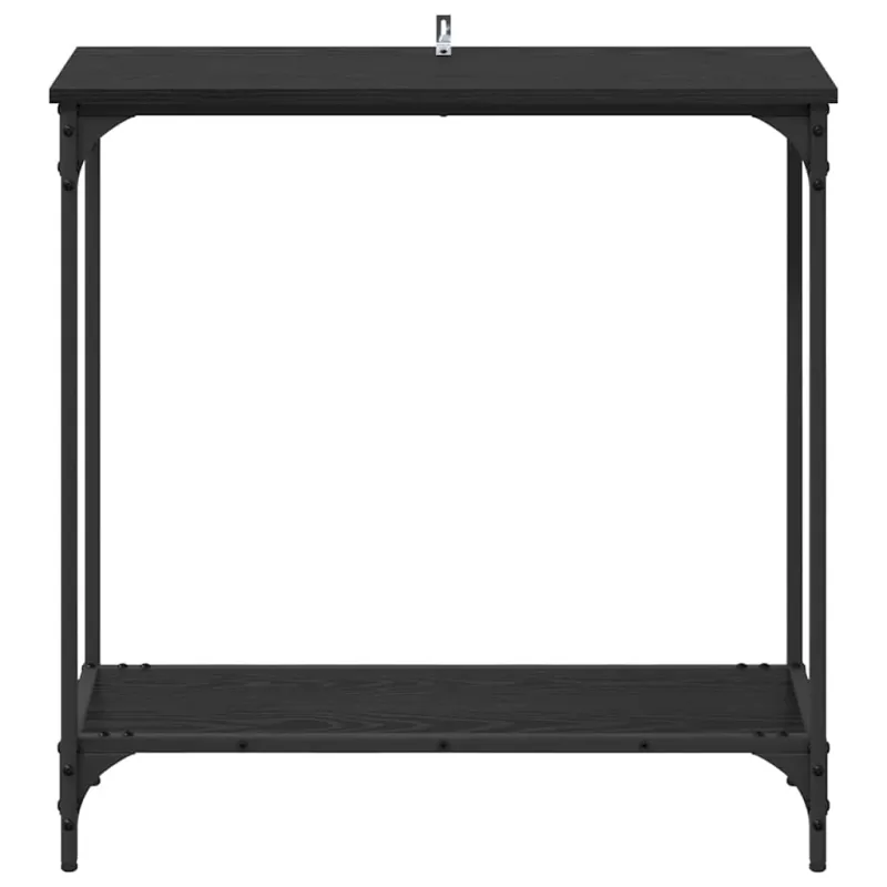 Konsolinis stalas su lentyna juoda ąžuolo 75 x 30.5 x 75 cm