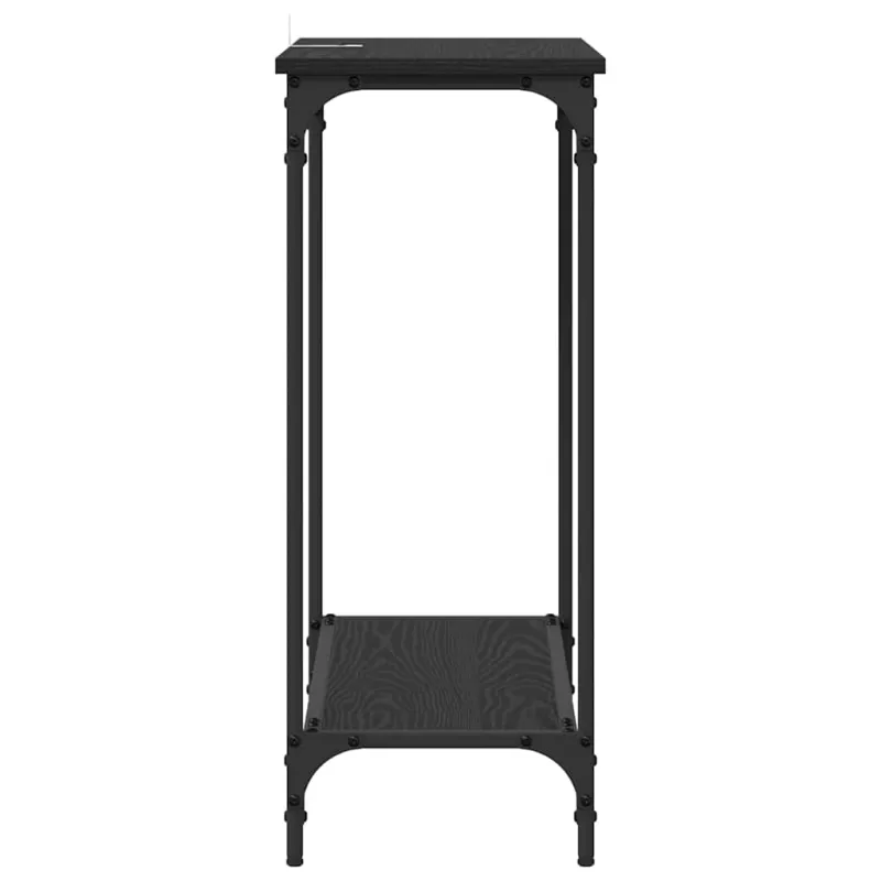Konsolinis stalas su lentyna juoda ąžuolo 75 x 30.5 x 75 cm