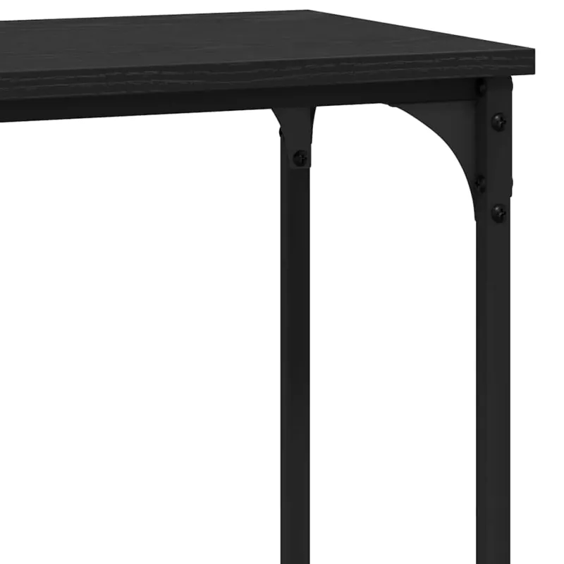 Konsolinis stalas su lentyna juoda ąžuolo 75 x 30.5 x 75 cm