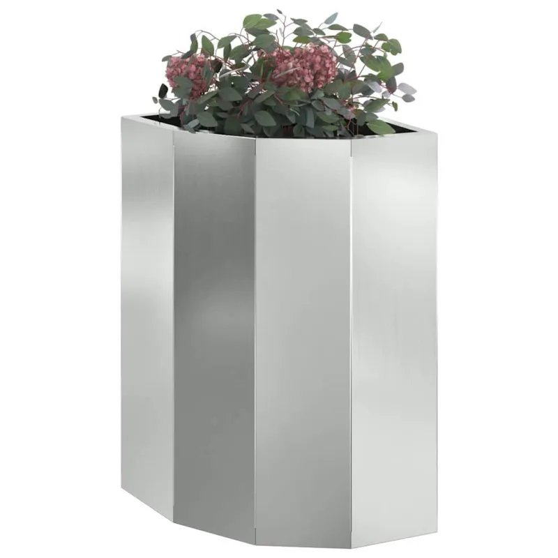 Kampinė Vazonas Sidabro 30 x 30 x 50 cm Galvanizuotas plienas
