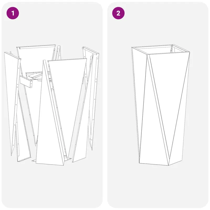 Lovelis 2 pcs Juoda 30 x 30 x 75 cm Plienas
