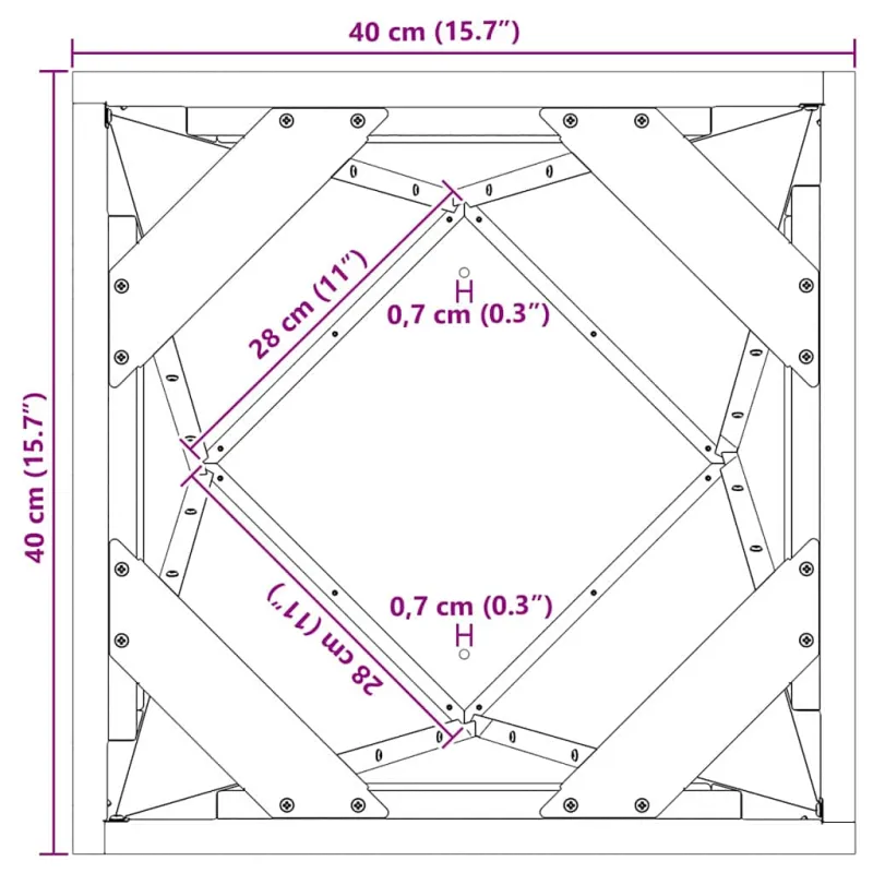 Lovelis 2 pcs Antracitas 40 x 40 x 75 cm Plienas