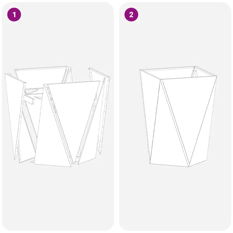 Lovelis 2 pcs Sidabro 50 x 50 x 75 cm Cinkuota plienas