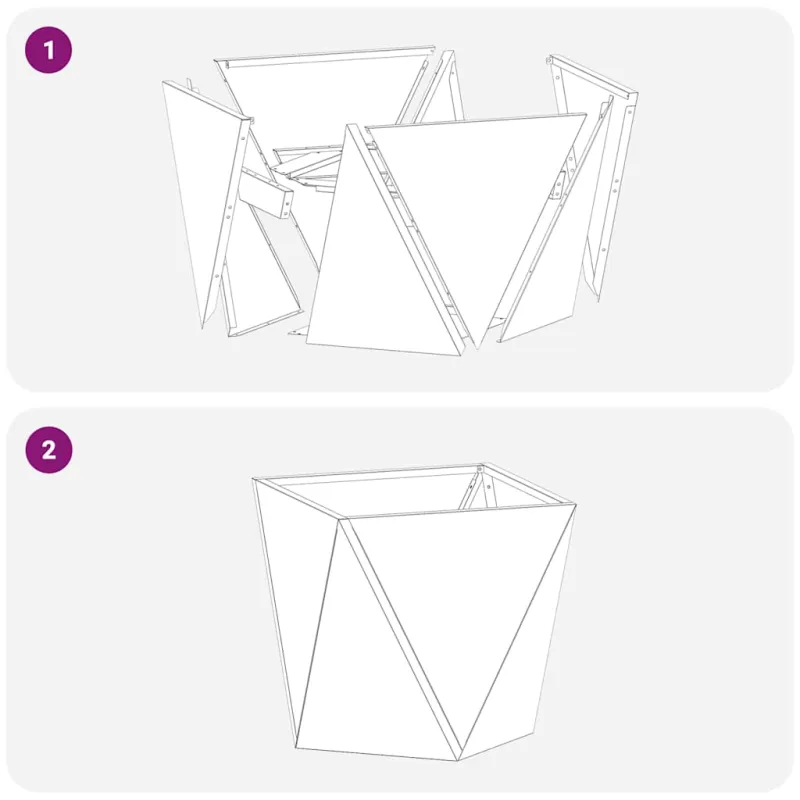 Lovelis 2 pcs Balta 30 x 30 x 30 cm Plienas
